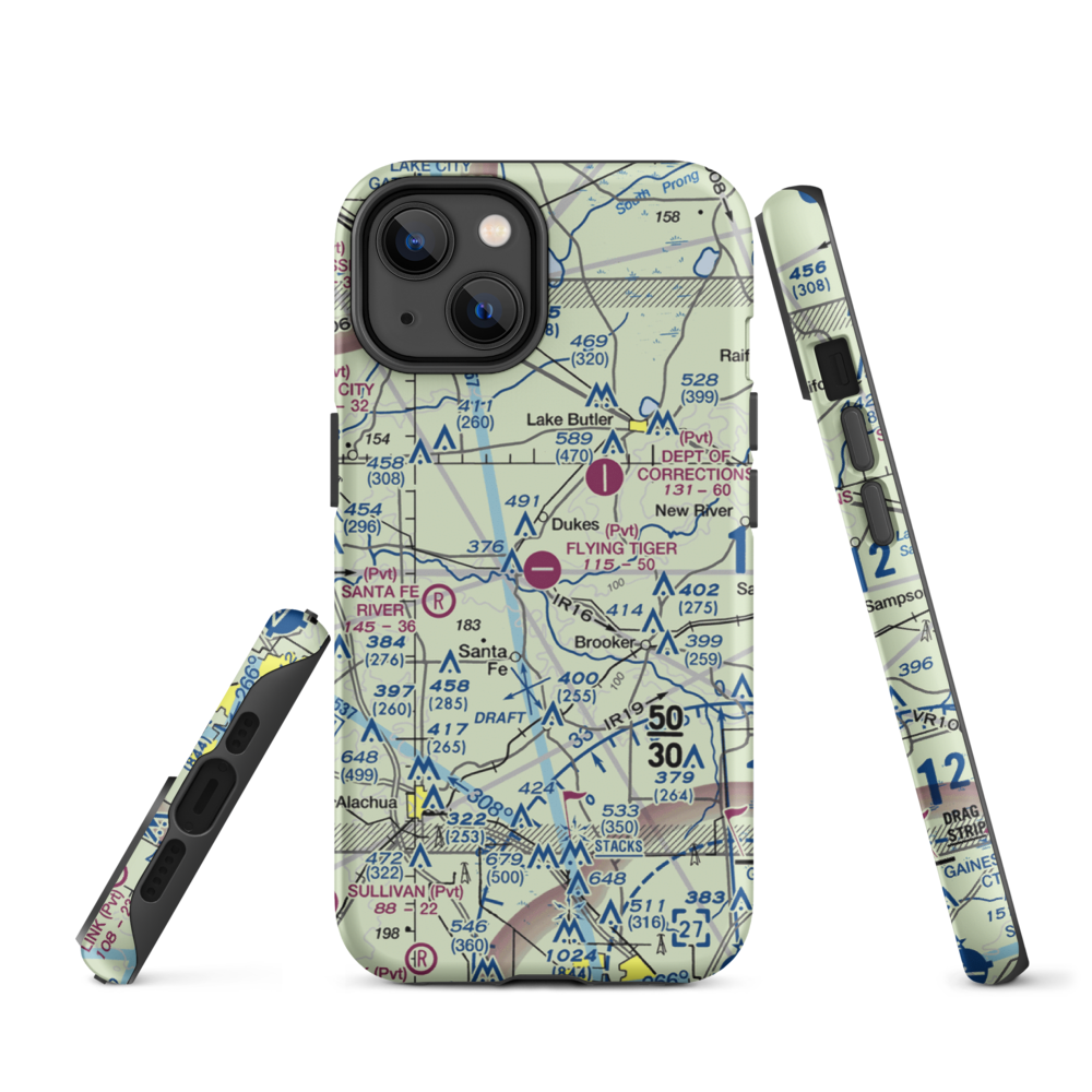 Flying Tiger Field (FL54) VFR Sectional  Tough iPhone Case iPhone 14 model shown