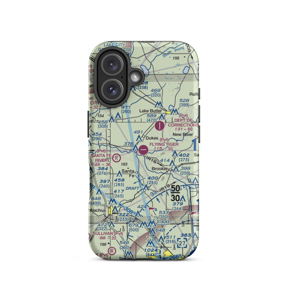 Flying Tiger Field (FL54) VFR Sectional  Tough iPhone Case iPhone 16 model shown