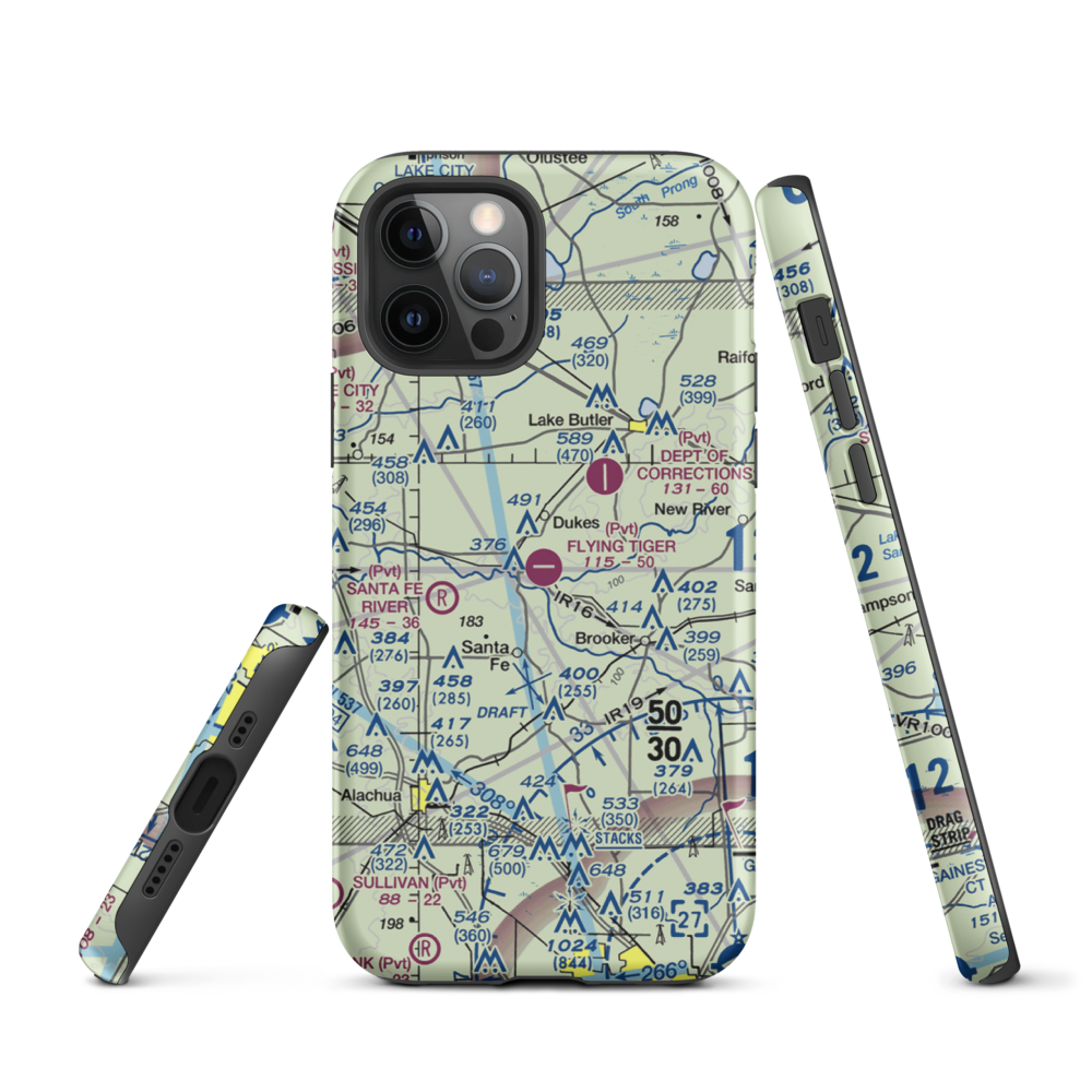 Flying Tiger Field (FL54) VFR Sectional  Tough iPhone Case iPhone 12 Pro model shown