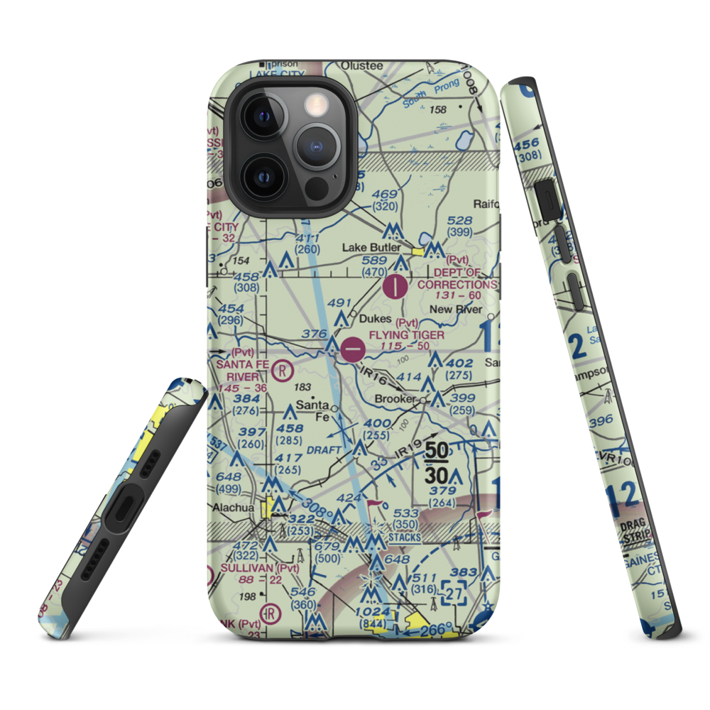 Flying Tiger Field (FL54) VFR Sectional  Tough iPhone Case iPhone 12 Pro Max model shown
