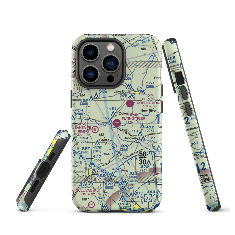 Flying Tiger Field (FL54) VFR Sectional  Tough iPhone Case iPhone 13 Pro model shown