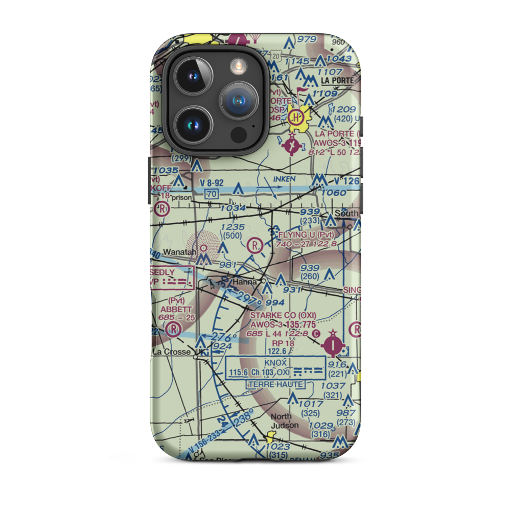 Flying U Ranch Airport (IN41) VFR Sectional  Tough iPhone Case iPhone 16 Pro Max model shown