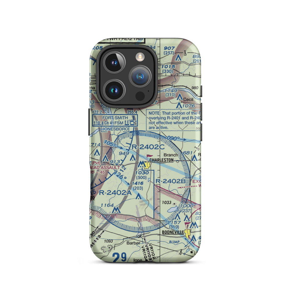 Flying W Airpark II Airport (6AR8) VFR Sectional  Tough iPhone Case iPhone 16 Pro model shown