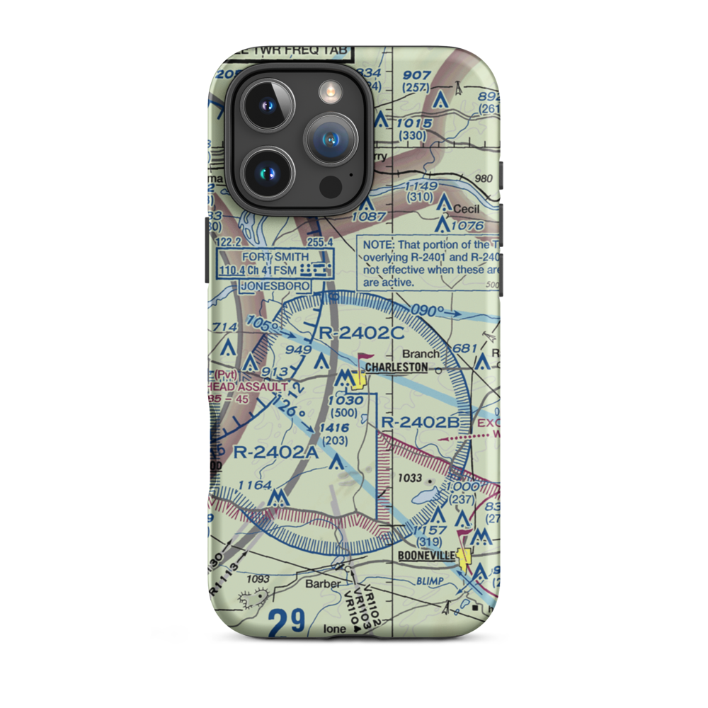 Flying W Airpark II Airport (6AR8) VFR Sectional  Tough iPhone Case iPhone 16 Pro Max model shown
