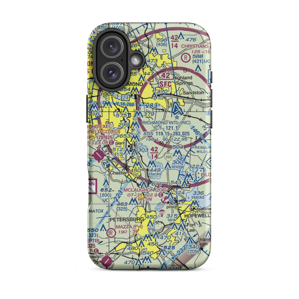 Flying W Airport (4VA3) VFR Sectional  Tough iPhone Case iPhone 16 Plus model shown
