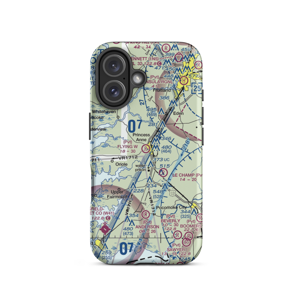 Flying W Airport (5MD5) VFR Sectional  Tough iPhone Case iPhone 16 model shown