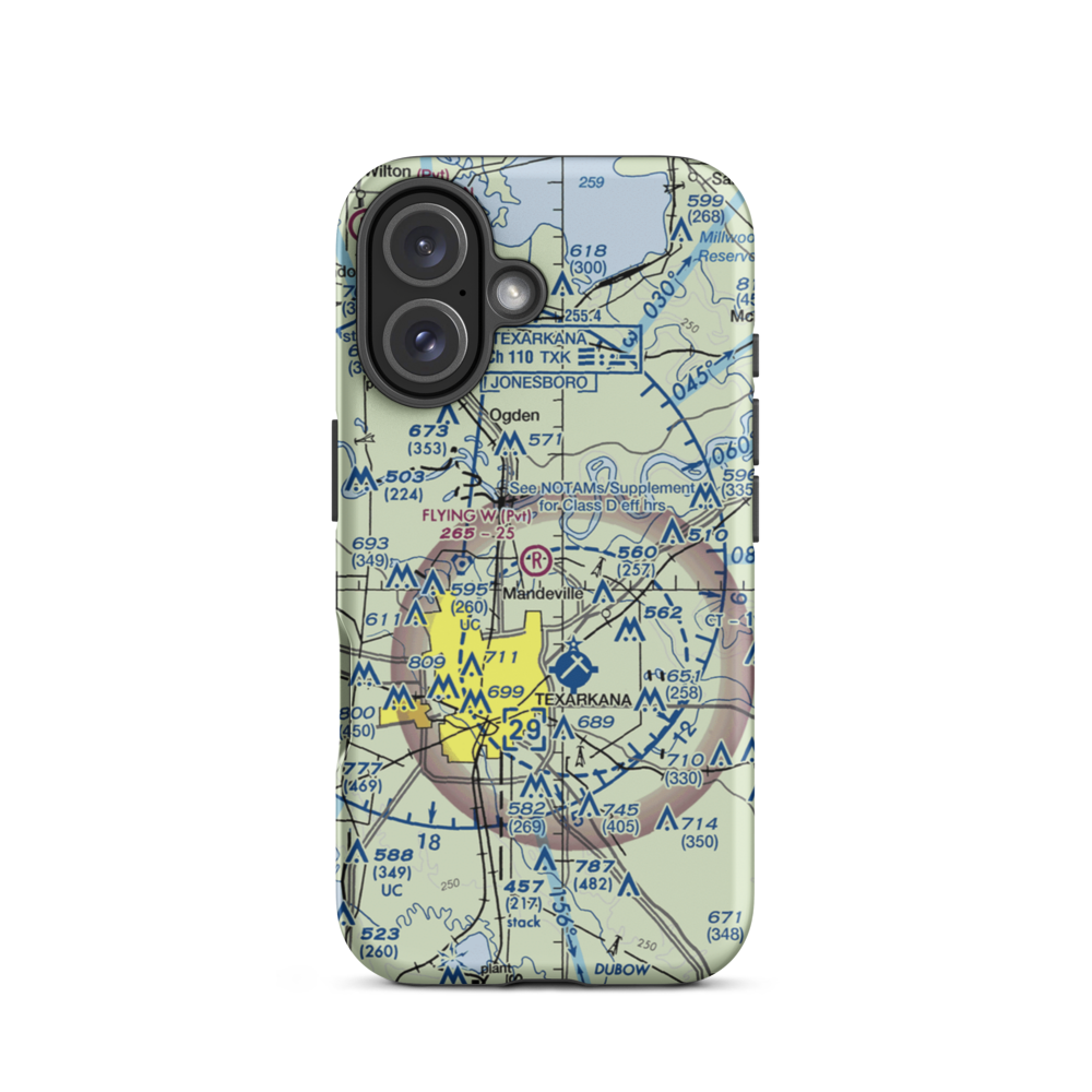 Flying W Airport (AR44) VFR Sectional  Tough iPhone Case iPhone 16 model shown