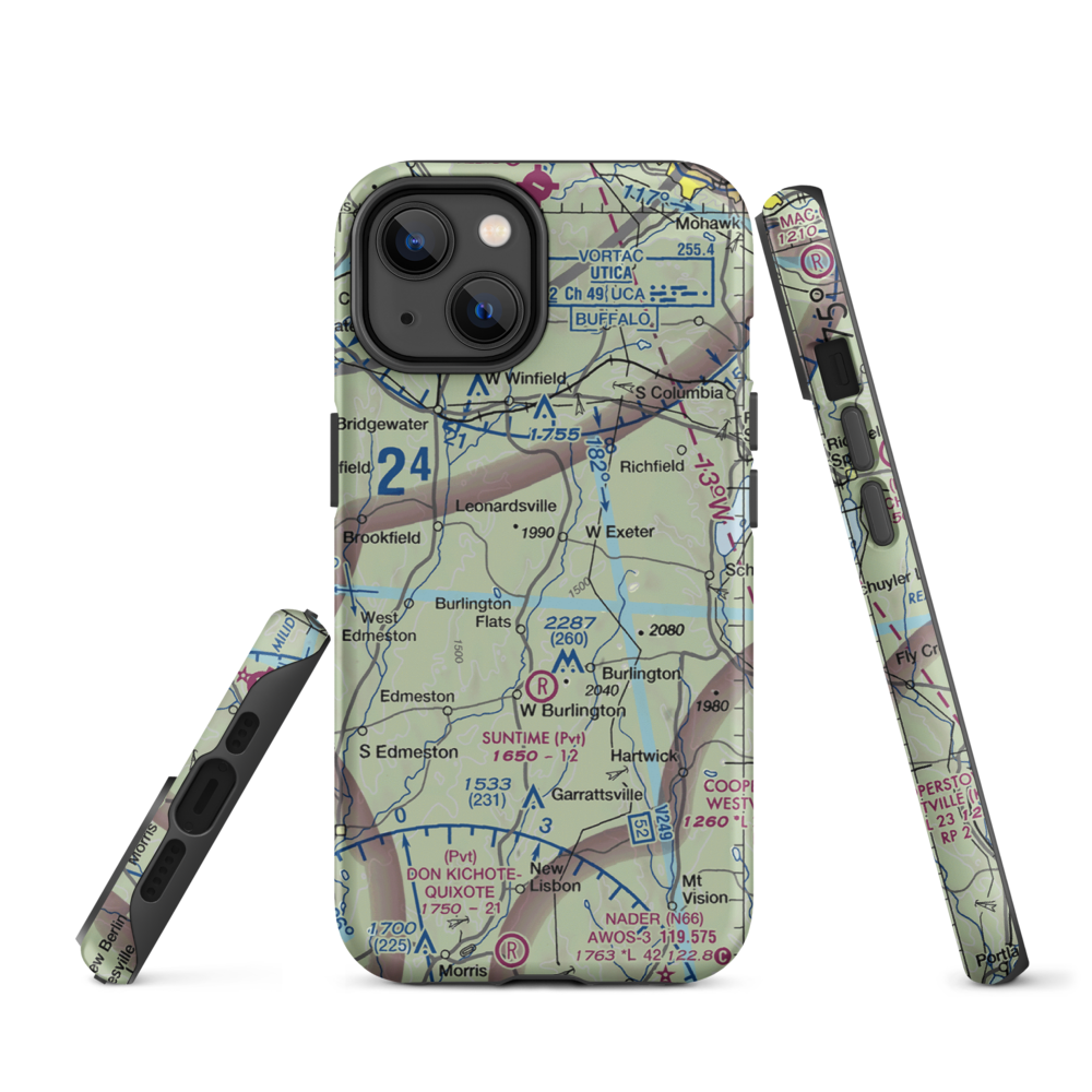 Flying W Airport (NY78) VFR Sectional  Tough iPhone Case iPhone 14 model shown