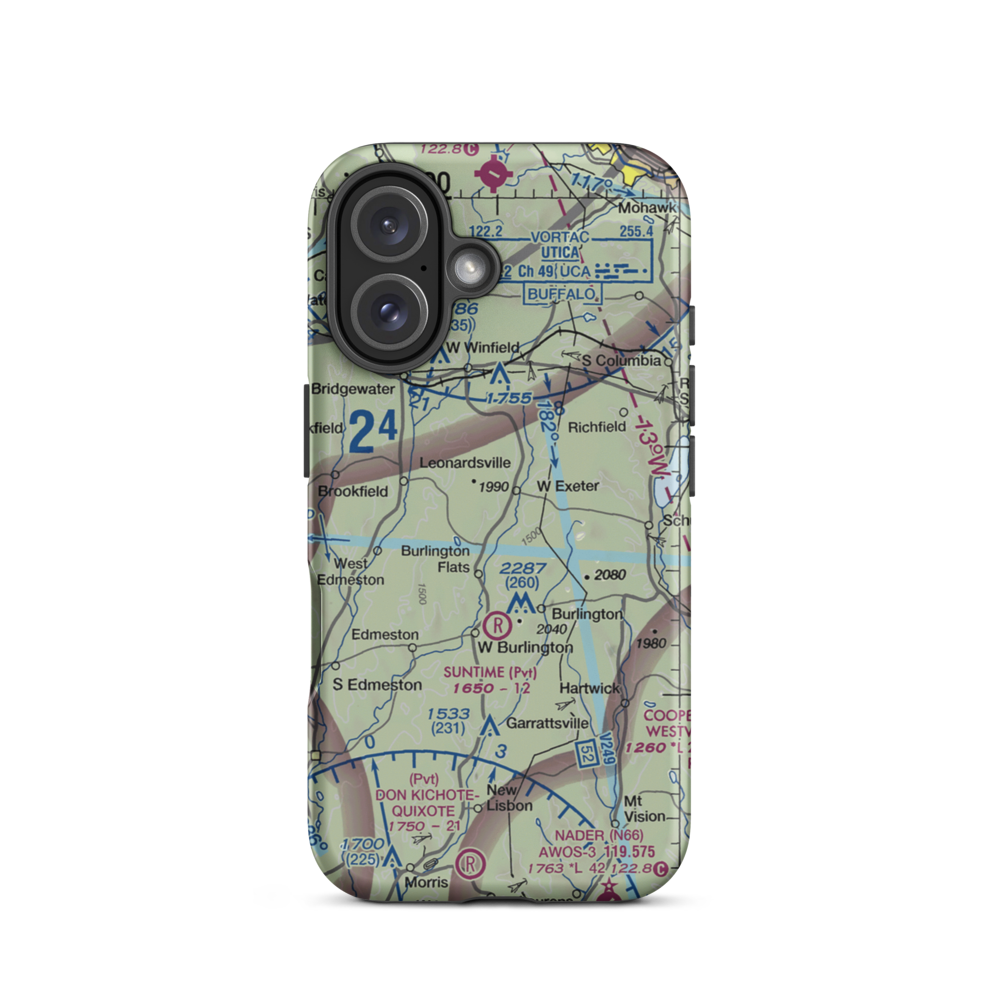Flying W Airport (NY78) VFR Sectional  Tough iPhone Case iPhone 16 model shown