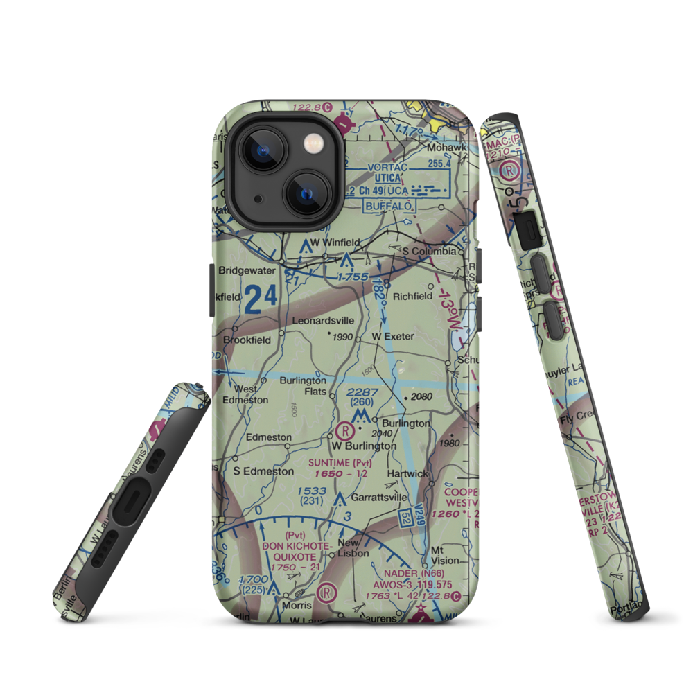 Flying W Airport (NY78) VFR Sectional  Tough iPhone Case iPhone 13 model shown