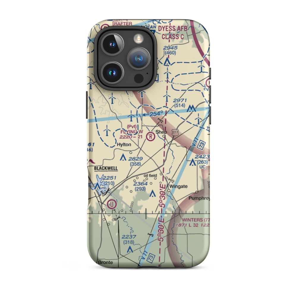 Flying W Airport (TE08) VFR Sectional  Tough iPhone Case iPhone 16 Pro Max model shown