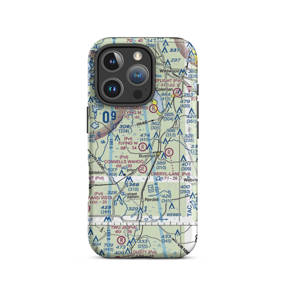 Flying W Airranch Airport (9FL1) VFR Sectional  Tough iPhone Case iPhone 16 Pro model shown