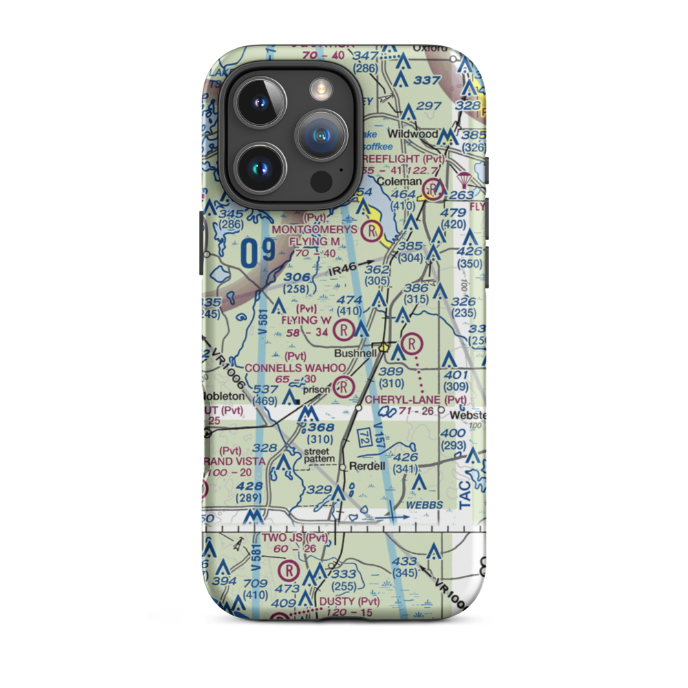 Flying W Airranch Airport (9FL1) VFR Sectional  Tough iPhone Case iPhone 16 Pro Max model shown