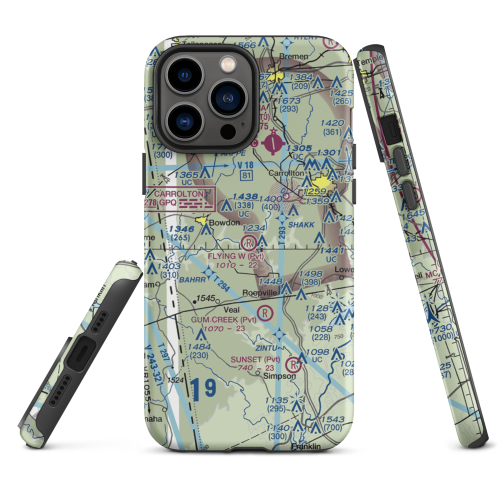 Flying W Farms Airport (6GA8) VFR Sectional  Tough iPhone Case iPhone 13 Pro Max model shown