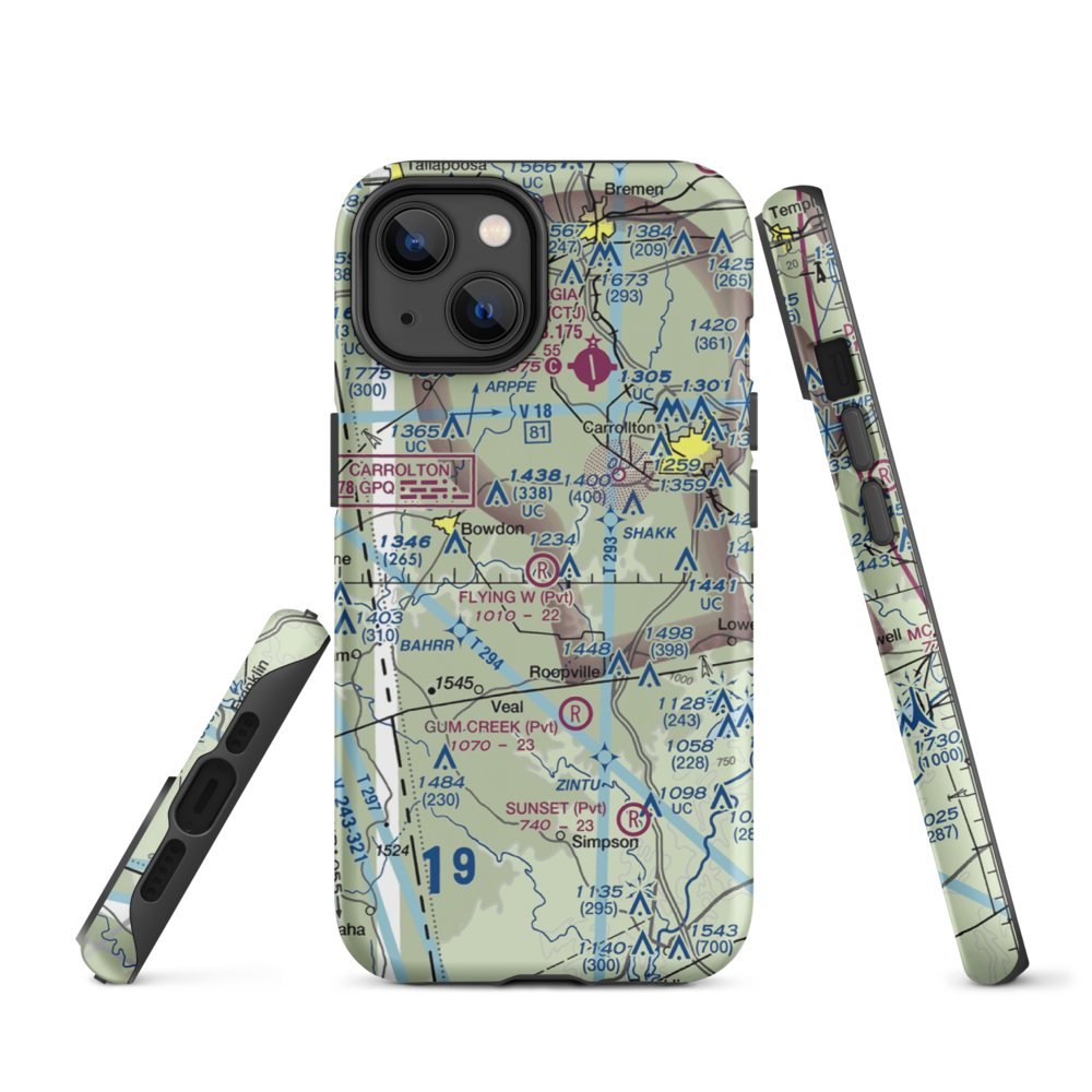 Flying W Farms Airport (6GA8) VFR Sectional  Tough iPhone Case iPhone 14 model shown
