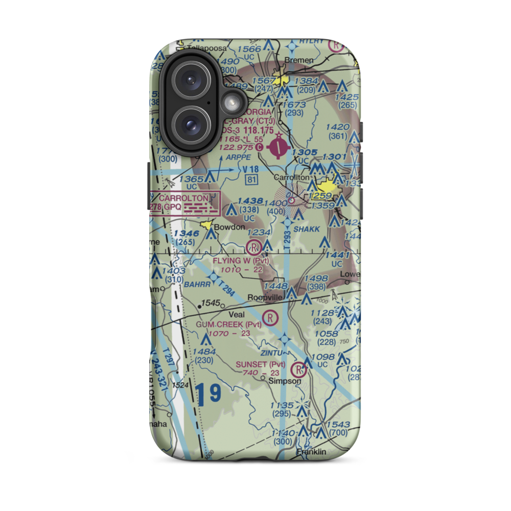 Flying W Farms Airport (6GA8) VFR Sectional  Tough iPhone Case iPhone 16 Plus model shown