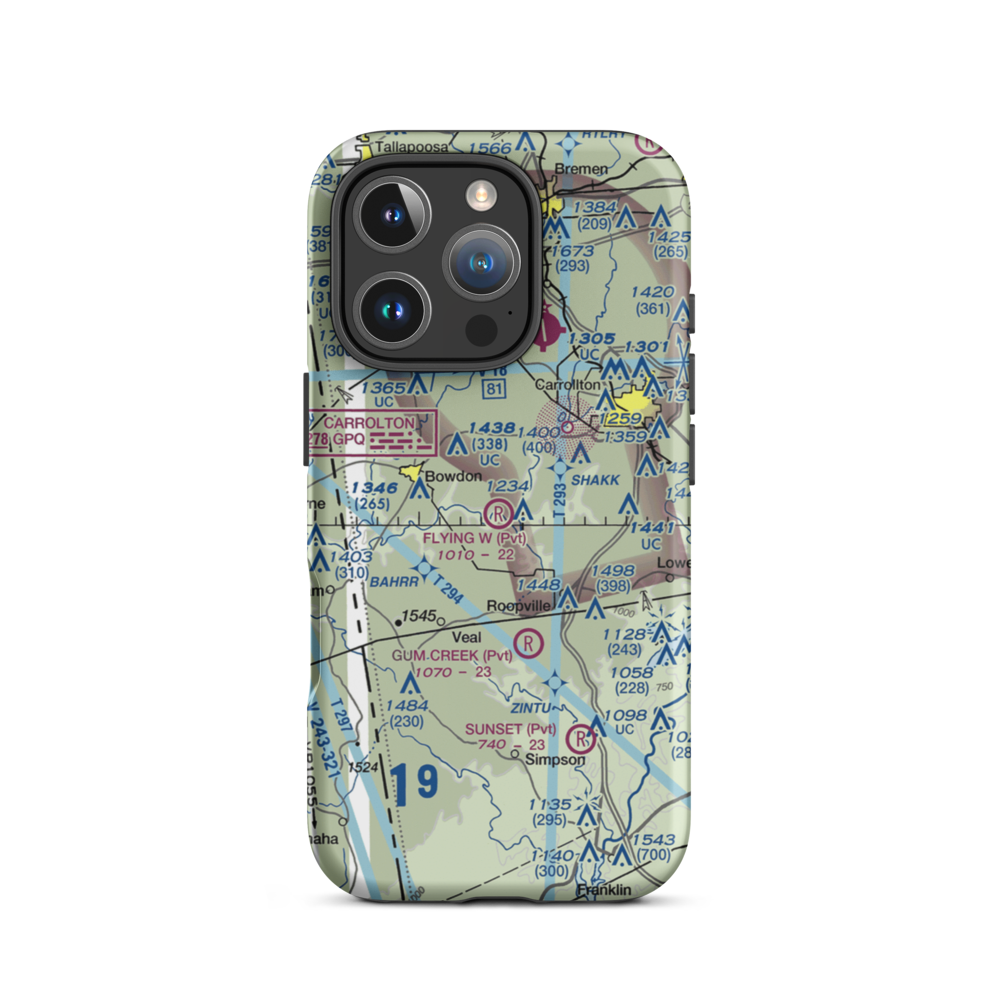 Flying W Farms Airport (6GA8) VFR Sectional  Tough iPhone Case iPhone 16 Pro model shown