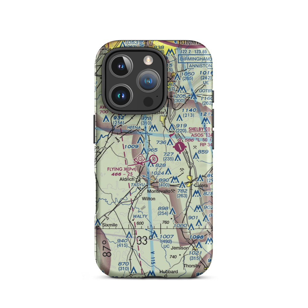 Flying X Ranch Airport (5AL3) VFR Sectional  Tough iPhone Case iPhone 16 Pro model shown