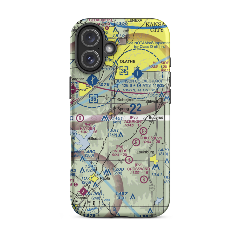 Flying Z Ranch Airport (41KS) VFR Sectional  Tough iPhone Case iPhone 16 Plus model shown