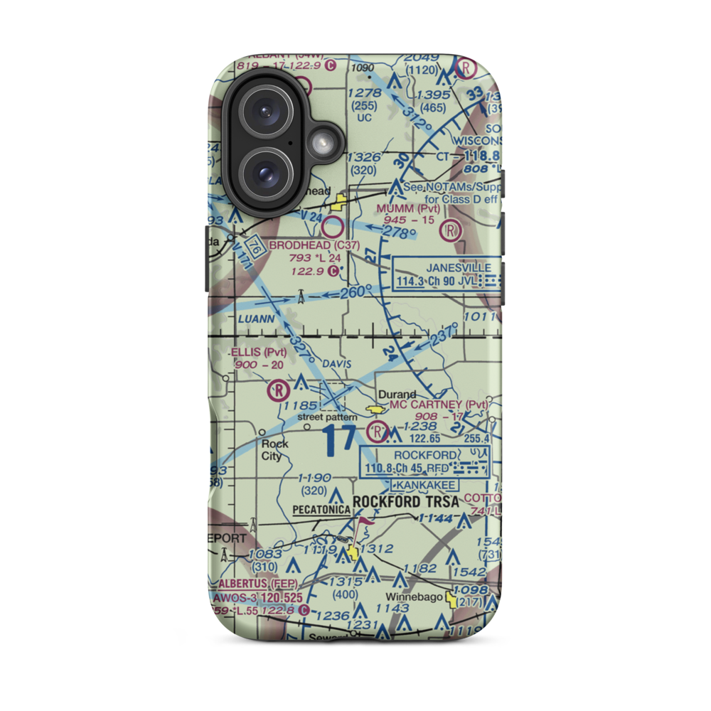 Flying Z Ranch Airport (47IS) VFR Sectional  Tough iPhone Case iPhone 16 Plus model shown