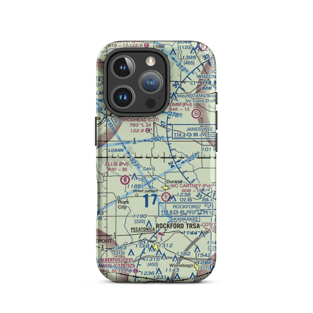 Flying Z Ranch Airport (47IS) VFR Sectional  Tough iPhone Case iPhone 16 Pro model shown