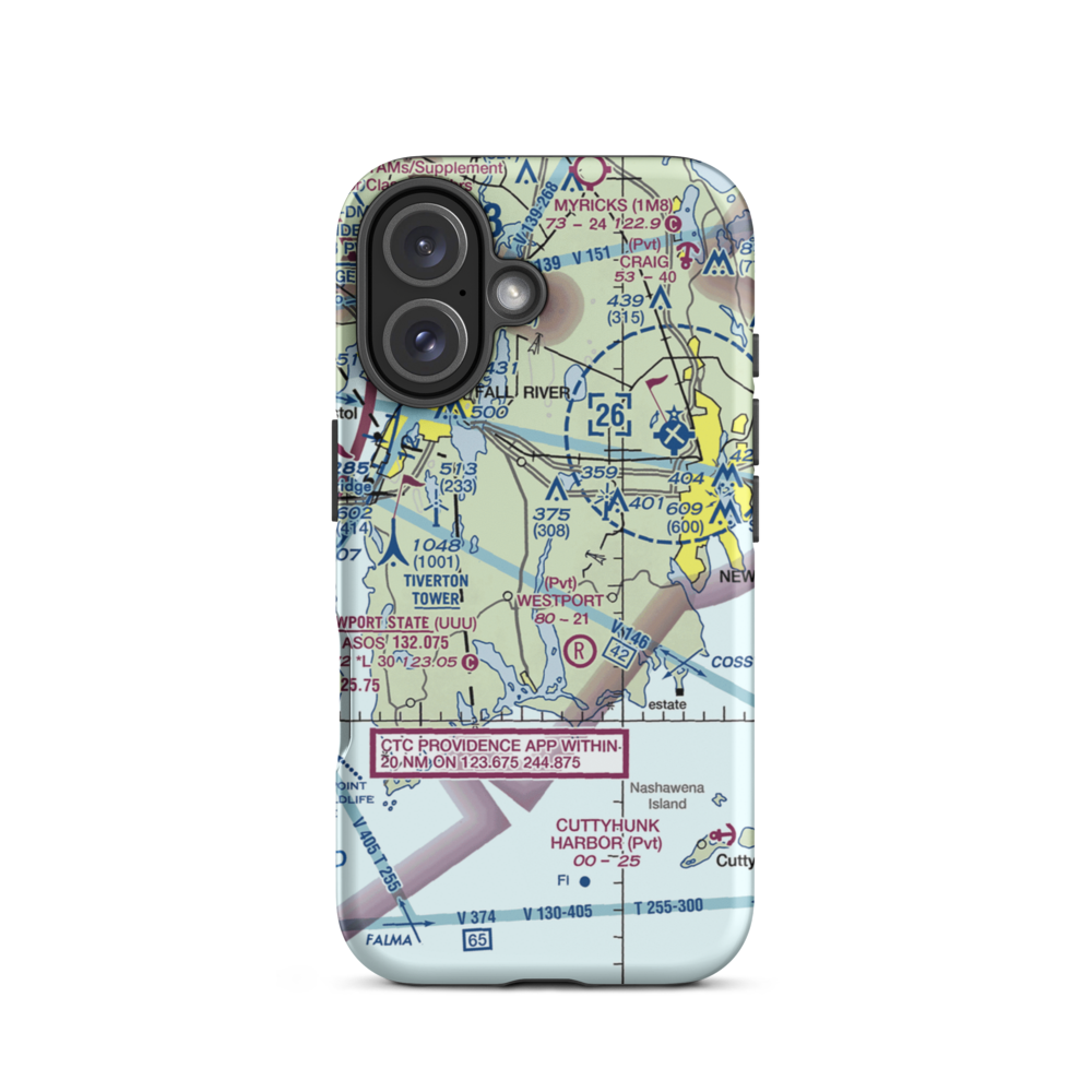Flynns Noquochoke Seaplane Base (2MA6) VFR Sectional  Tough iPhone Case iPhone 16 model shown