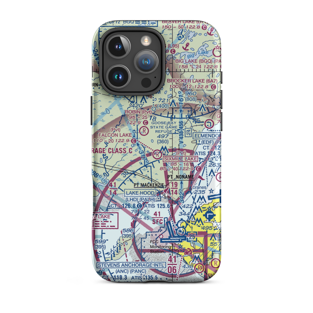 Flyway Farm Airstrip (36AK) VFR Sectional  Tough iPhone Case iPhone 16 Pro Max model shown
