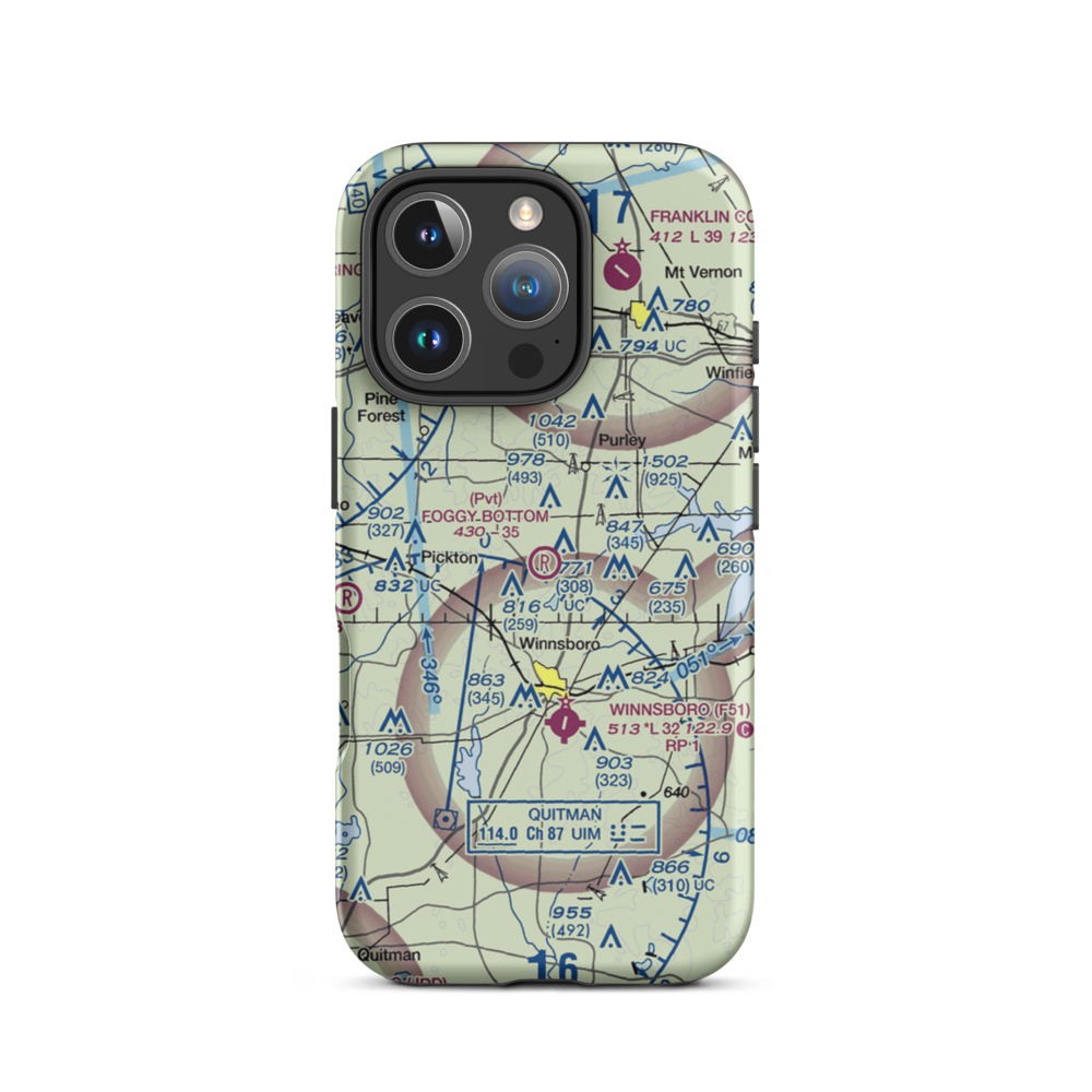 Foggy Bottom Airport (77TE) VFR Sectional  Tough iPhone Case iPhone 16 Pro model shown