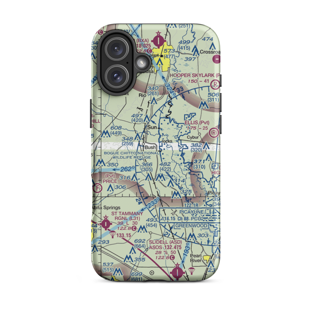 Fokker Field (2LA8) VFR Sectional  Tough iPhone Case iPhone 16 Plus model shown