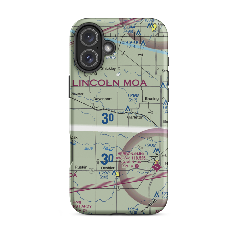 Folkerts Airport (9NE2) VFR Sectional  Tough iPhone Case iPhone 16 Plus model shown