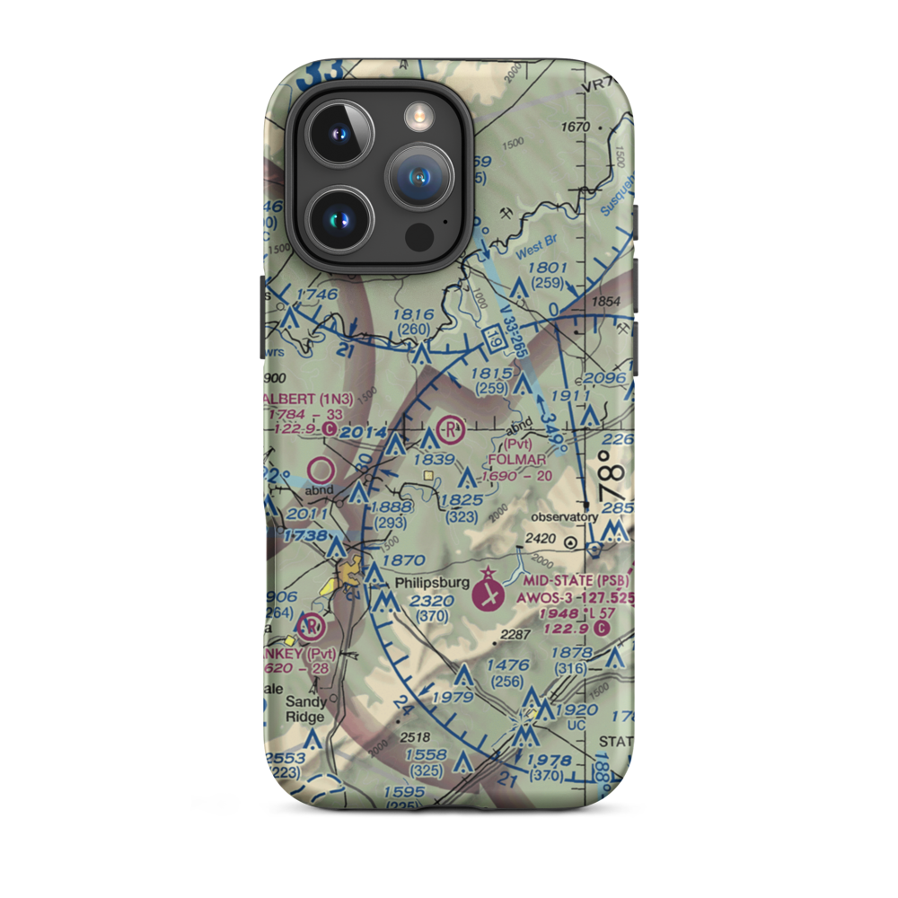 Folmar Airport (07PN) VFR Sectional  Tough iPhone Case iPhone 16 Pro Max model shown