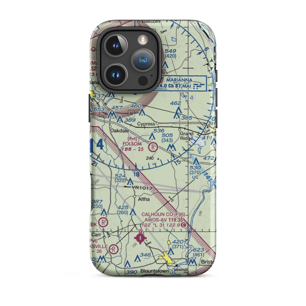 Folsom Airport (2FL3) VFR Sectional  Tough iPhone Case iPhone 16 Pro Max model shown