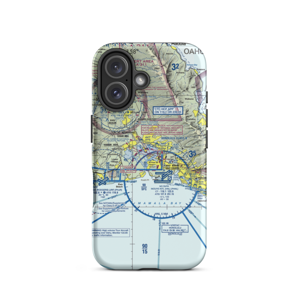 Ford Island Naval Auxiliary Landing Field (NPS) VFR Sectional  Tough iPhone Case iPhone 16 model shown