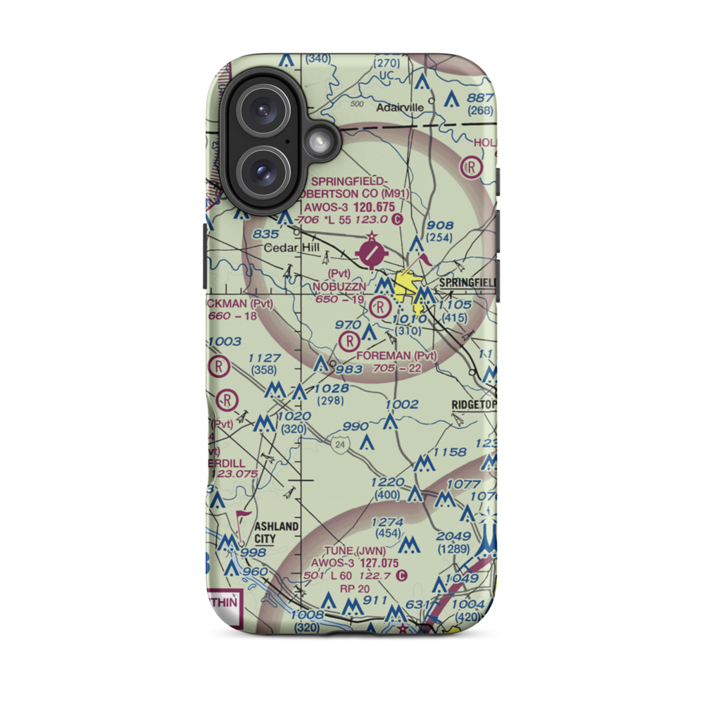 Foreman Field (9TN4) VFR Sectional  Tough iPhone Case iPhone 16 Plus model shown