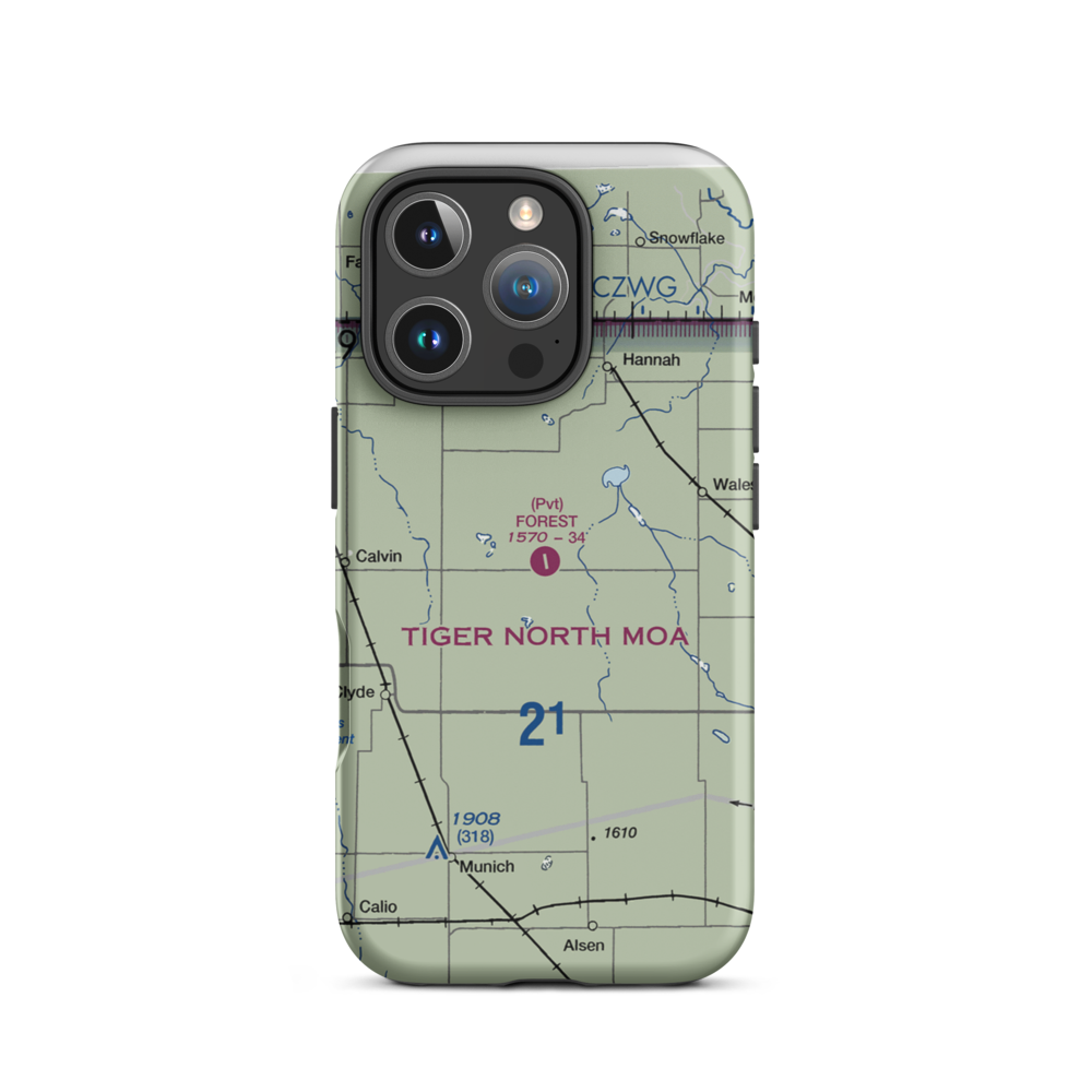 Forest Airport (7ND8) VFR Sectional  Tough iPhone Case iPhone 16 Pro model shown