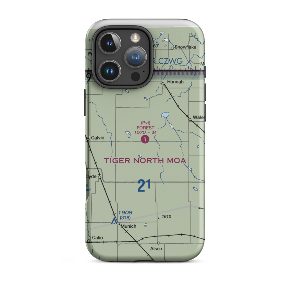 Forest Airport (7ND8) VFR Sectional  Tough iPhone Case iPhone 16 Pro Max model shown