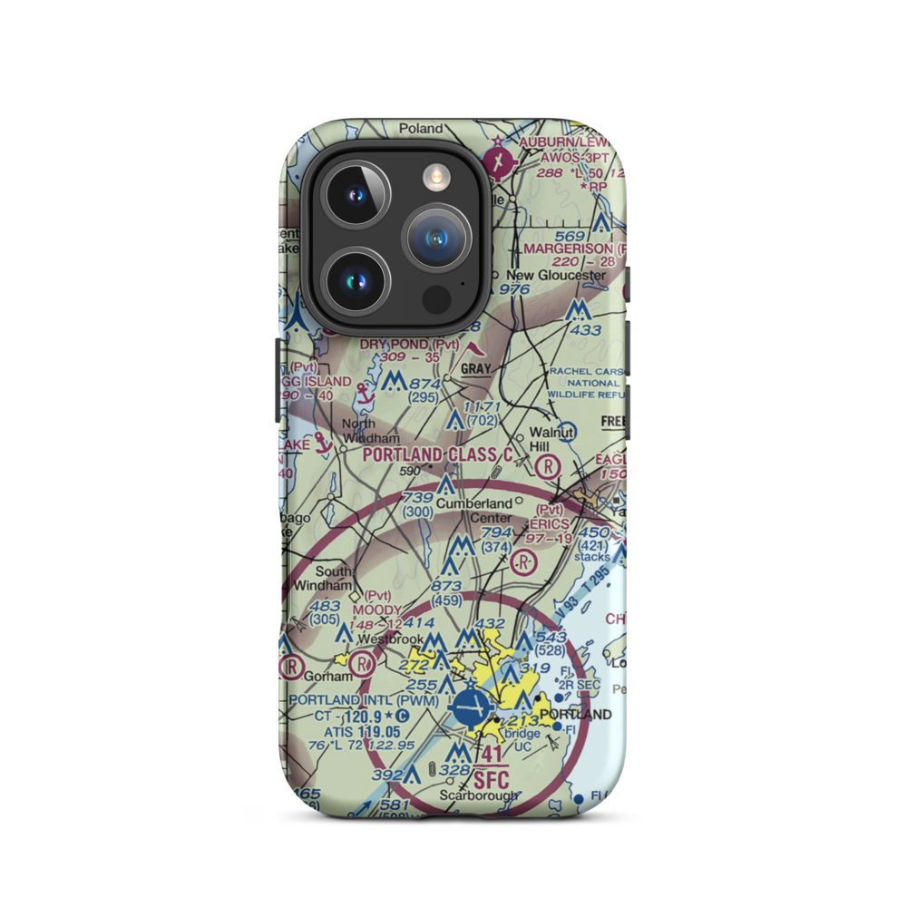 Forest Lake Seaplane Base (ME28) VFR Sectional  Tough iPhone Case iPhone 16 Pro model shown