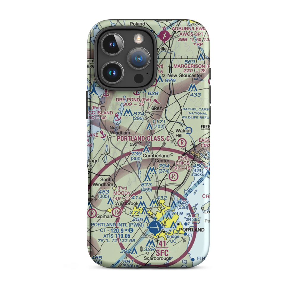Forest Lake Seaplane Base (ME28) VFR Sectional  Tough iPhone Case iPhone 16 Pro Max model shown
