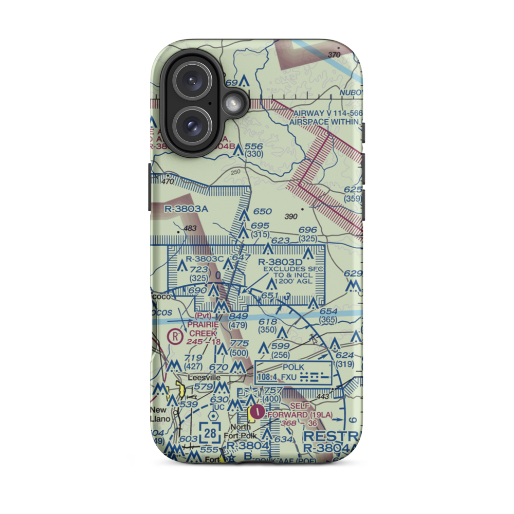 Forest service strip nr Kurthwood, LA (US-0287) VFR Sectional  Tough iPhone Case iPhone 16 Plus model shown