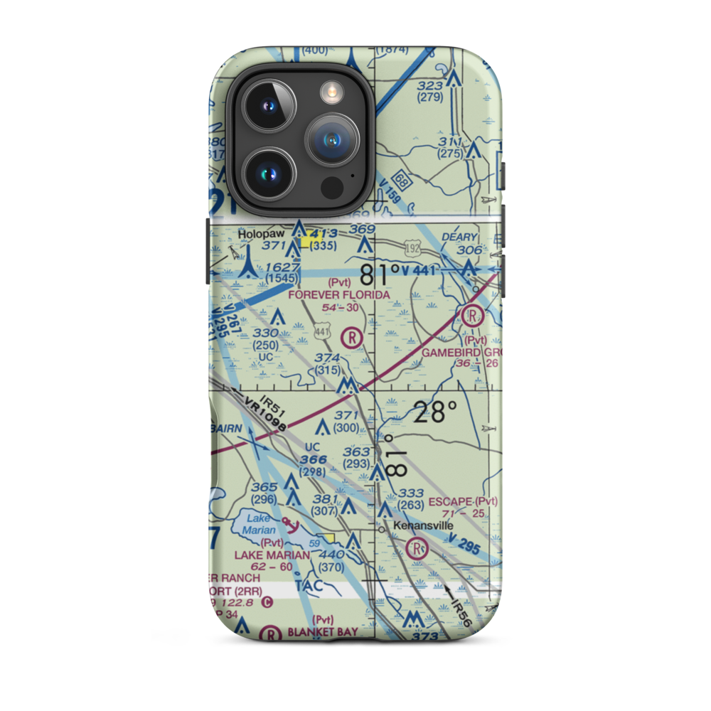 Forever Florida Airport (31FL) VFR Sectional  Tough iPhone Case iPhone 16 Pro Max model shown