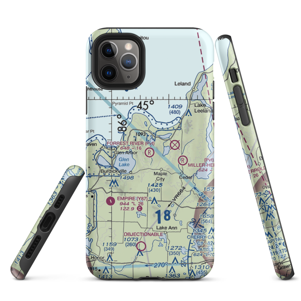 Forrest River Airport (MI02) VFR Sectional  Tough iPhone Case iPhone 11 Pro Max model shown