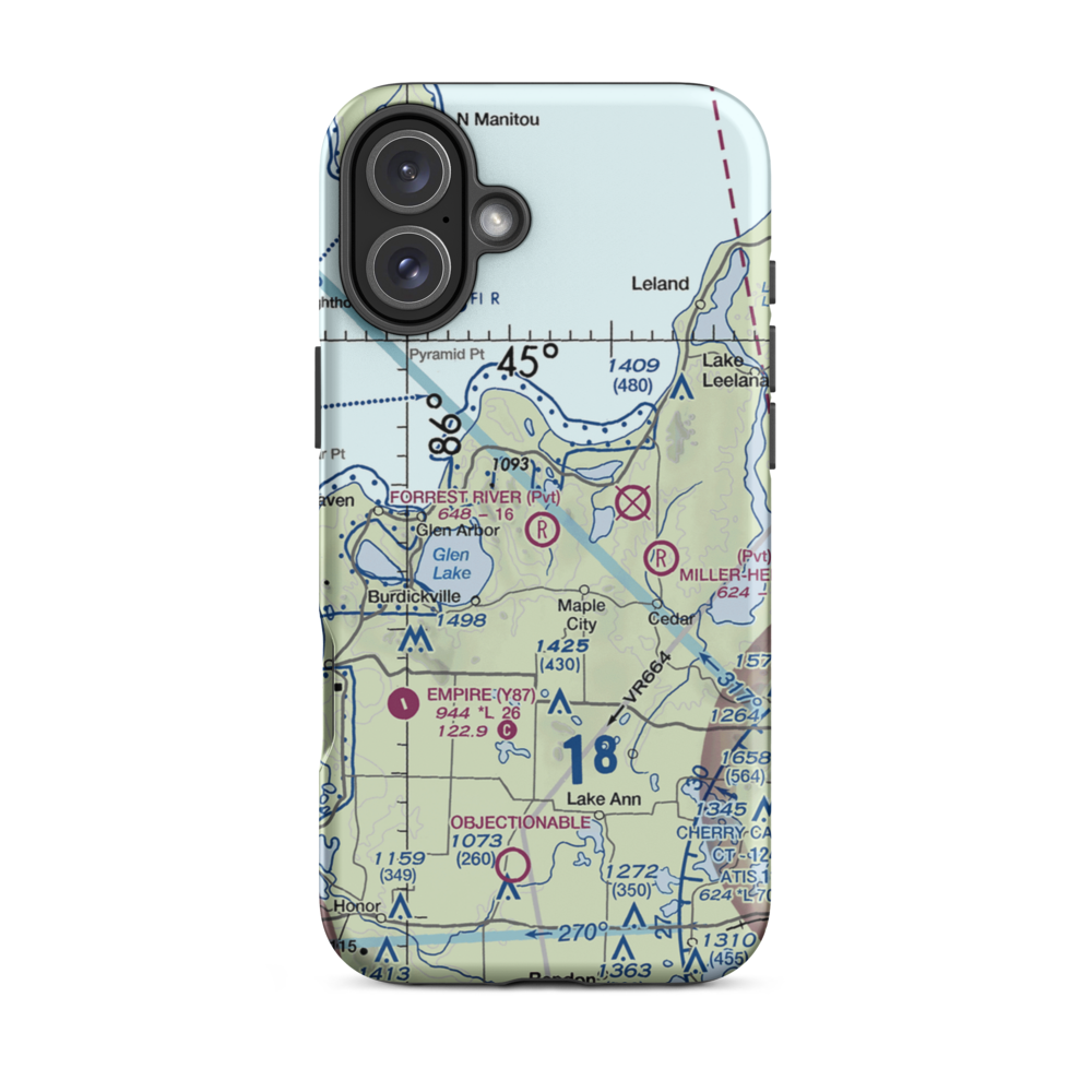 Forrest River Airport (MI02) VFR Sectional  Tough iPhone Case iPhone 16 Plus model shown