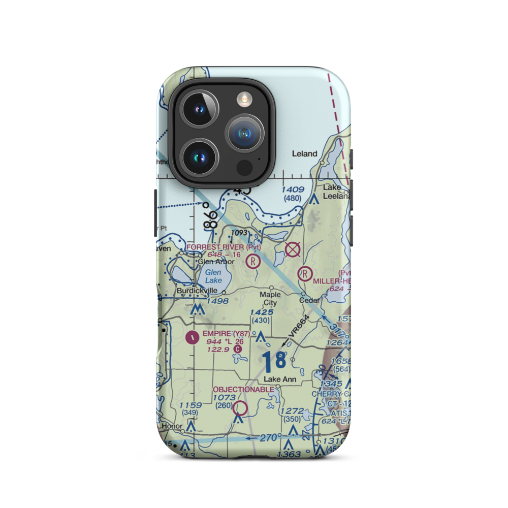 Forrest River Airport (MI02) VFR Sectional  Tough iPhone Case iPhone 16 Pro model shown