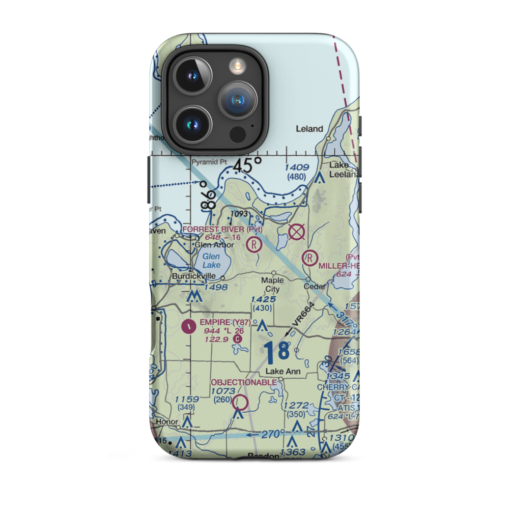 Forrest River Airport (MI02) VFR Sectional  Tough iPhone Case iPhone 16 Pro Max model shown