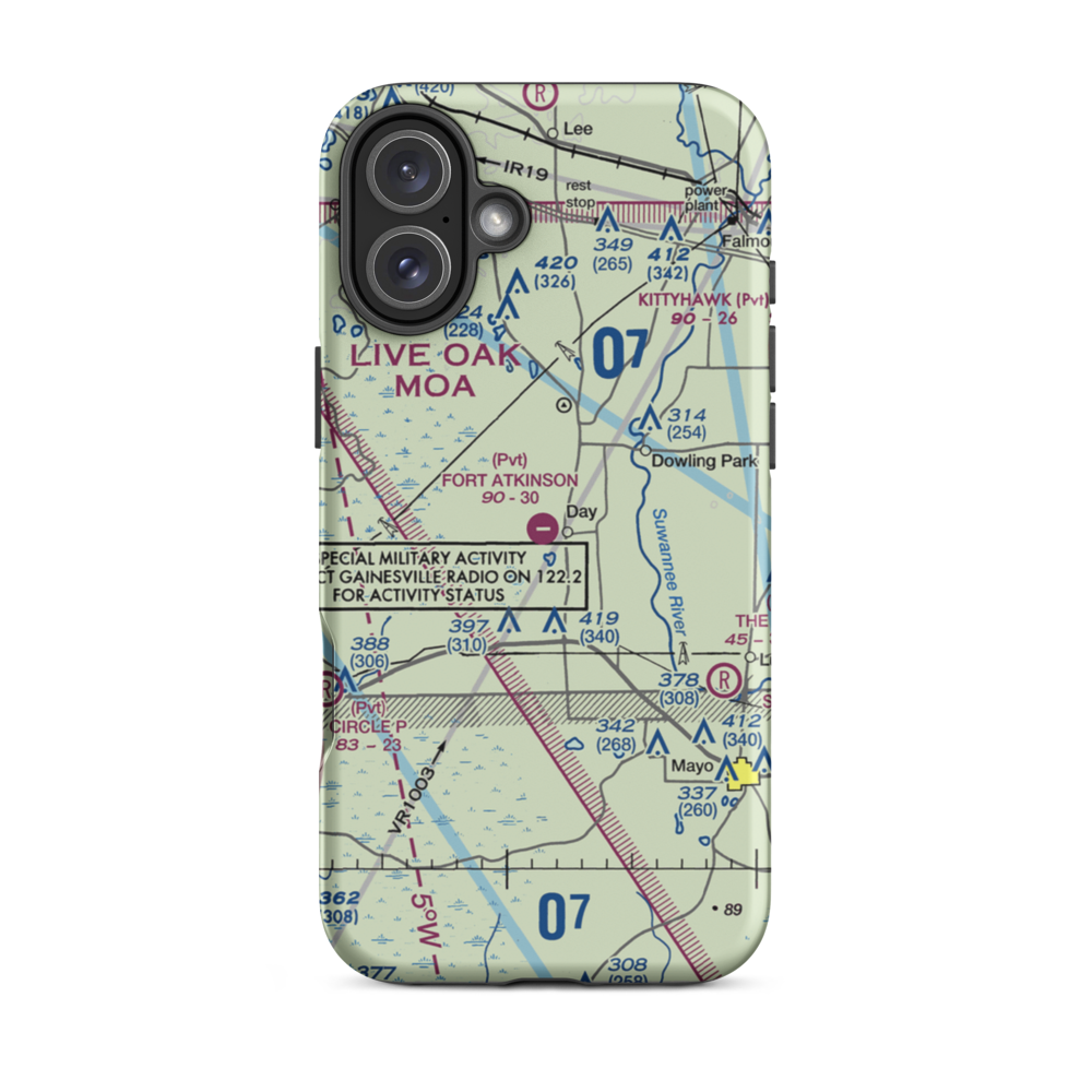 Fort Atkinson Plantation Airpark (9FD7) VFR Sectional  Tough iPhone Case iPhone 16 Plus model shown