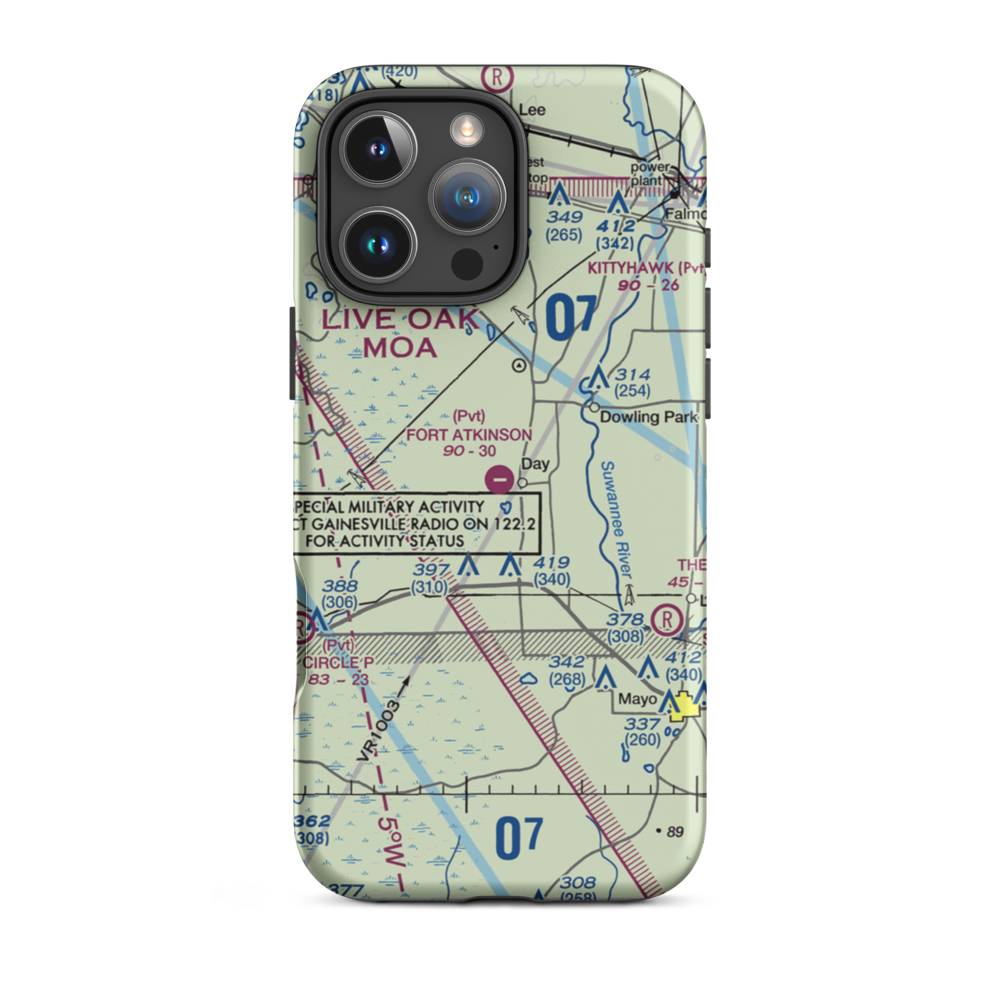 Fort Atkinson Plantation Airpark (9FD7) VFR Sectional  Tough iPhone Case iPhone 16 Pro Max model shown