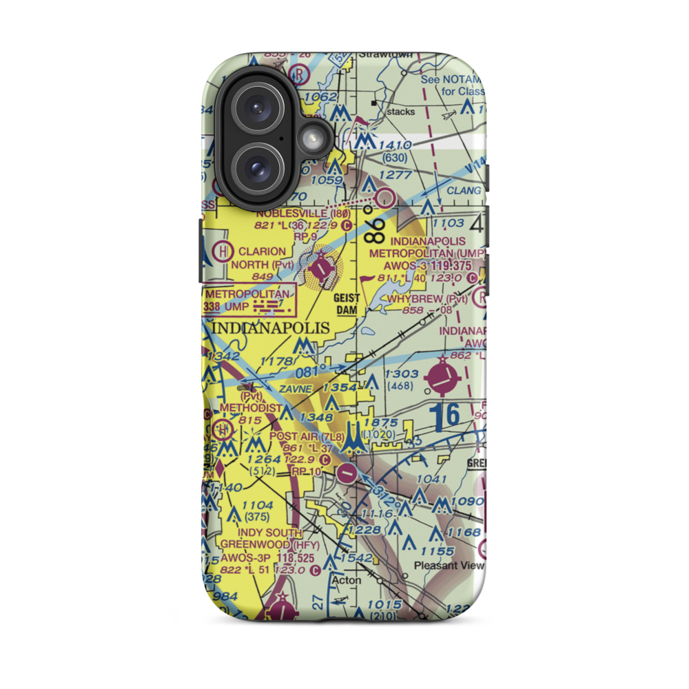 Fort Benjamin Harrison Helipad Heliport (91I) VFR Sectional  Tough iPhone Case iPhone 16 Plus model shown