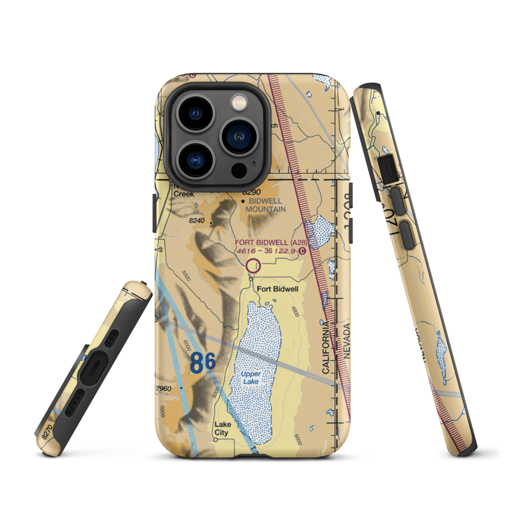 Fort Bidwell Airport (A28) VFR Sectional  Tough iPhone Case iPhone 13 Pro model shown