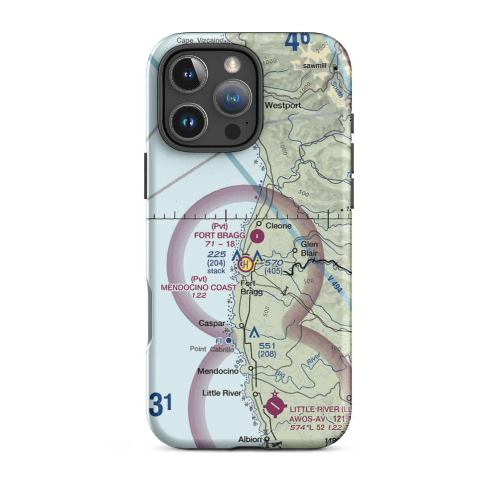 Fort Bragg Airport (82CL) VFR Sectional  Tough iPhone Case iPhone 16 Pro Max model shown