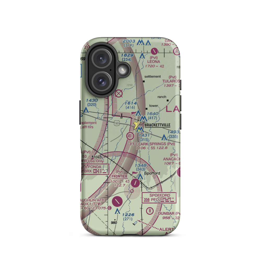 Fort Clark Springs Airport (74TX) VFR Sectional  Tough iPhone Case iPhone 16 model shown